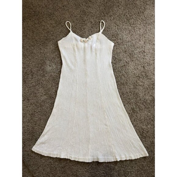 VINTAGE Bodycon Slip Dress Stretchy Flowers Coquette Cottagecore Y2k Boho 16W - Picture 1 of 9